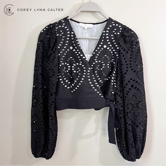 NWT Corey Lynn Calter Leo Lace Wrap Top - Picture 1 of 13